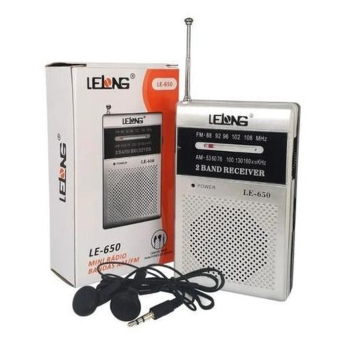 MINI RÁDIO A PILHA PORTATIL DE BOLSO AM/FM LE650