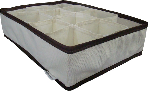 Organizador de Gaveta 27x10x30 bege e marrom