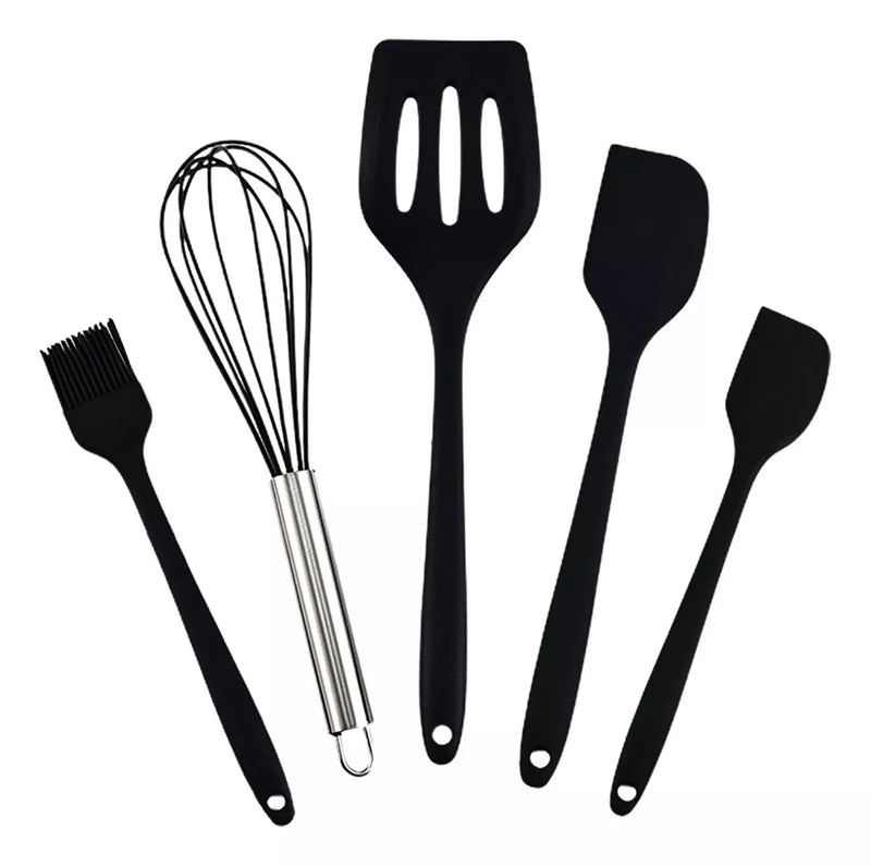 Kit Utensílios de Silicone para Cozinha 5 Peças Azul