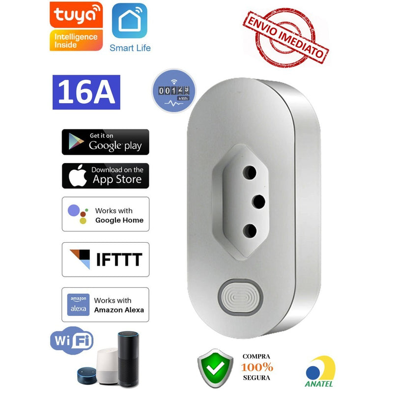 Tomada Inteligente Nova Digital WIFI Smart Home 16A com Moni