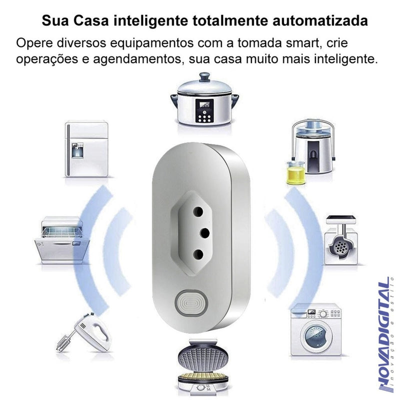 Tomada Inteligente Nova Digital WIFI Smart Home 16A com Moni