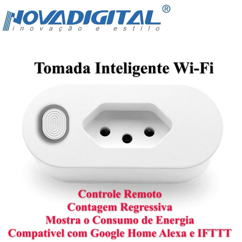 Tomada Inteligente Nova Digital WIFI Smart Home 16A com Moni