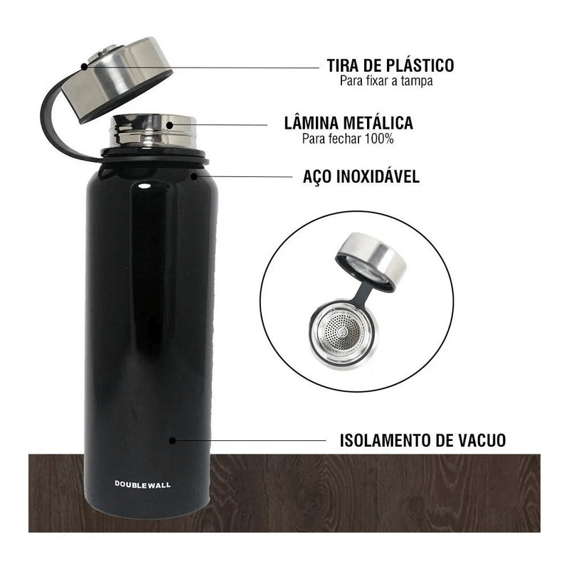 Garrafa Térmica Quente e Frio 1200ml Aço Inox A Vácuo